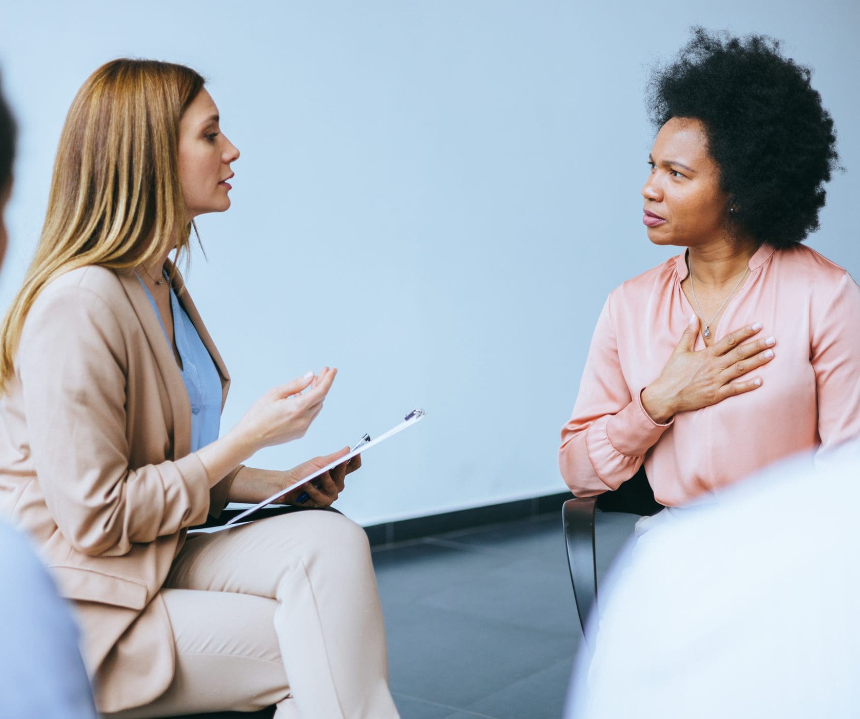 Therapist and client in counseling session