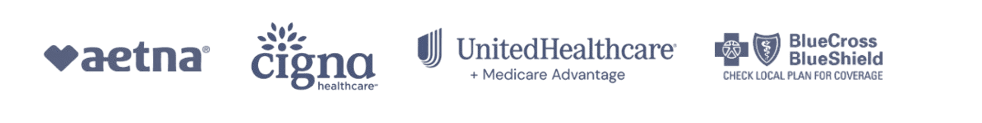 Aetna, Cigna, UnitedHealthcare, BlueCross BlueShield logos