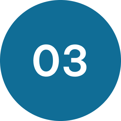 Blue circle with white number 03